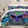 Sleepwish 3 Pieces Psychedelic Alien Printed Bedding Duvet Cover Set Full for Kids Hippie Bedroom Decor - Image 2