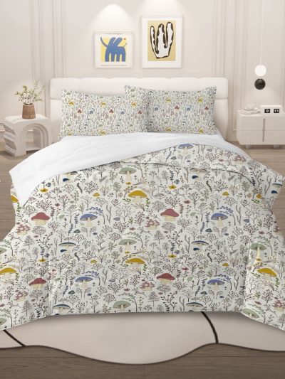Sleepwish 3 Pieces Mushroom Decoration Queen Comforter Set Pastoral Bedding Set