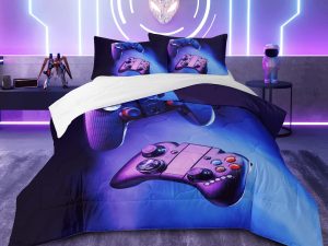 Sleepwish Gaming Comforter Set for Boys Twin Size Joystick Printed Bedding Set 3Pcs