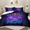 Sleepwish 3 Pieces Psychedelic Alien Printed Bedding Duvet Cover Set Full for Kids Hippie Bedroom Decor - Image 23