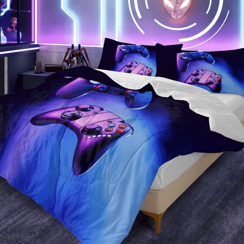 Sleepwish Gaming Comforter Set for Boys Twin Size Joystick Printed Bedding Set 3Pcs - Image 2