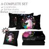 Sleepwish Kids Bedding Set 4 Pieces Super Soft Black Unicorn Twin Comforter Set for Girls - Image 2