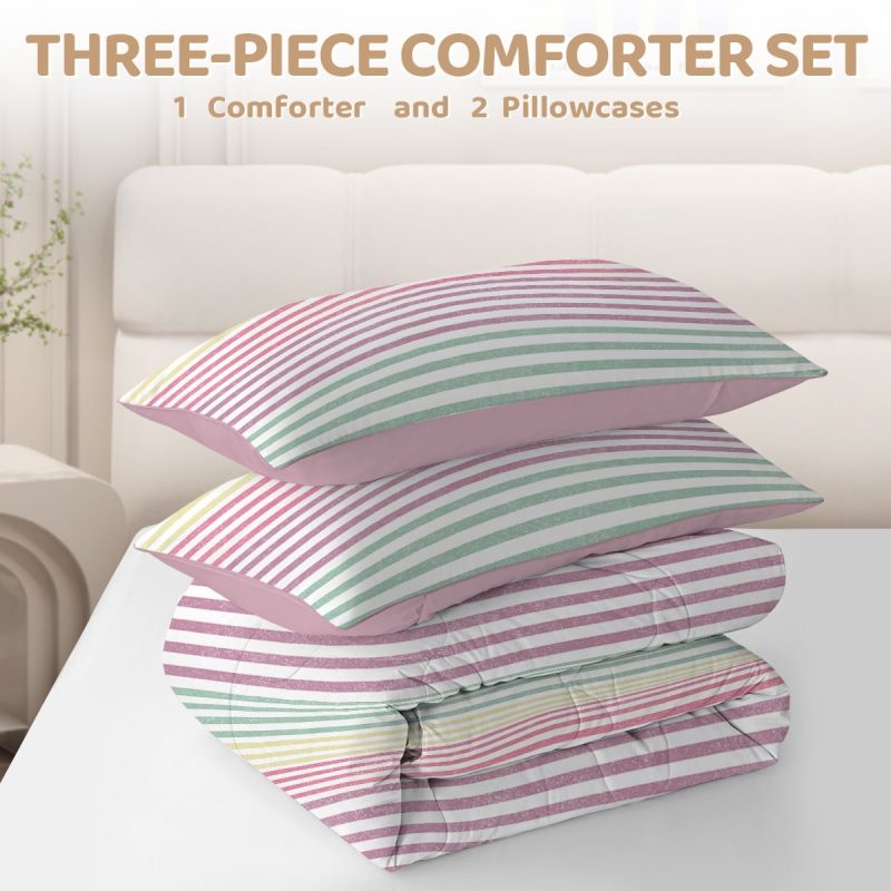 Sleepwish 3 Pieces Mushroom Decoration Queen Comforter Set Pastoral Bedding Set - Image 25