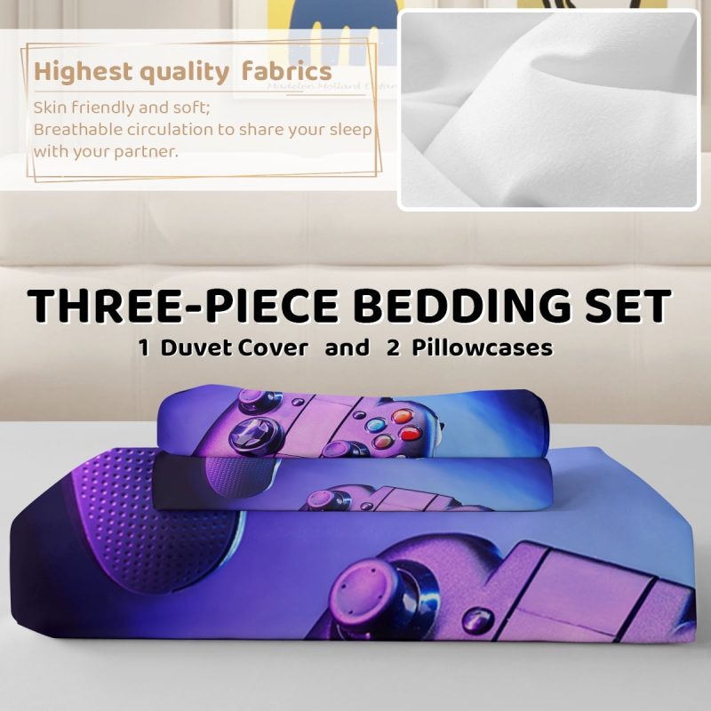 Sleepwish 3 Pieces Psychedelic Alien Printed Bedding Duvet Cover Set Full for Kids Hippie Bedroom Decor - Image 14