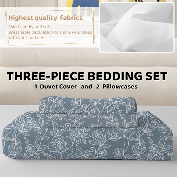 Sleepwish 3 Pieces Colorful Floral Duvet Cover Set Twin for Kids Soft Pink Little Flower Bedding Set