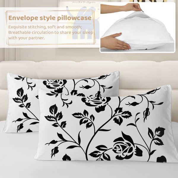 Sleepwish 3 Pieces Retro Polygon Plaid Duvet Cover Set King for Adults Soft Black Gray Clover Bedding Set