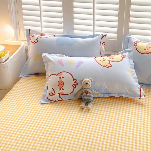 Sleepwish 3 Pieces Colorful Flowers Duvet Cover Set Queen for Teens Soft Bedding Set Pink Green