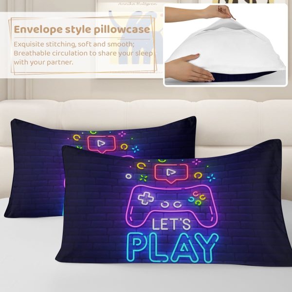 Sleepwish Gaming Twin Duvet Cover for Boys Kids, Games handle Bed Set 3 Piece