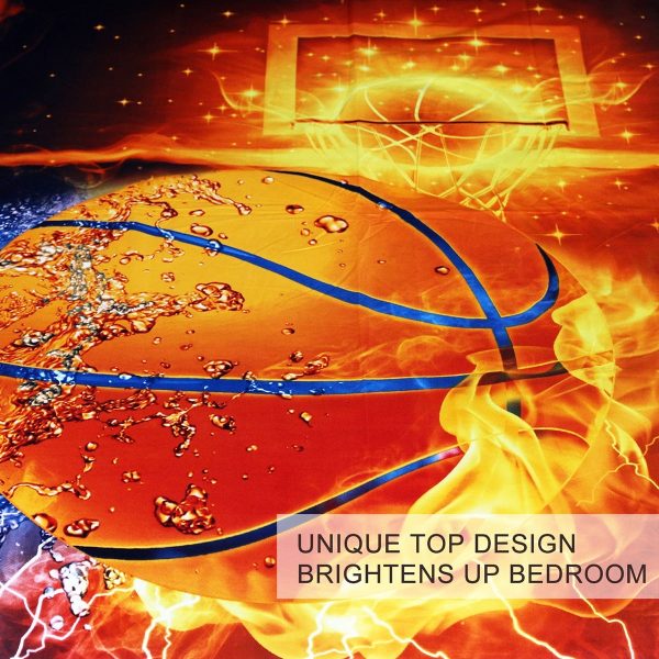 Sleepwish Basketball Bedding Set Twin Sports Duvet Cover Set for Boys Microfiber, 3 Piece