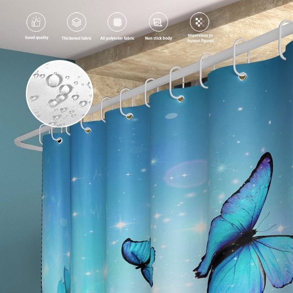 Sleepwish Marine Life Waterproof Shower Curtain for Bathroom with 12 Hooks, 72x72"