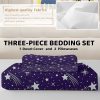 Sleepwish 3 Pieces Blue Meteor Shower Printed Bedding Duvet Cover Set Queen for Kids Girls Bedroom Decor - Image 6