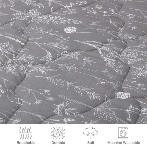 Sleepwish 3 Pieces Ultra Soft Comforter Set Microfiber Full Size,Gray