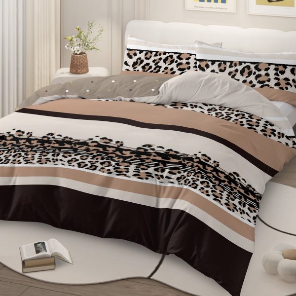 Arightex 3 Pieces Purple Flowers Printed Bedding Duvet Cover Set King for Adults Girls Bedroom Decor