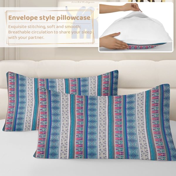 Sleepwish 3 Pieces Bohemian Pattern Bedding Duvet Cover Set Full for Kids Green Bedroom Decor