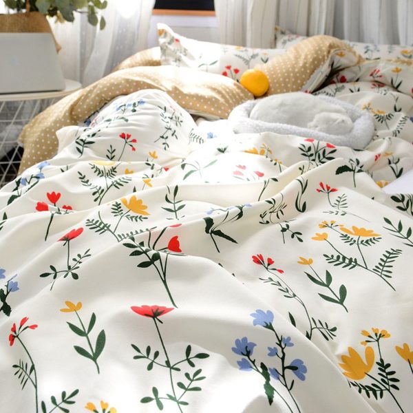 Sleepwish 3 Pieces Blue Geometric Stripes Duvet Cover Set Queen for Teens Soft Bedding Set