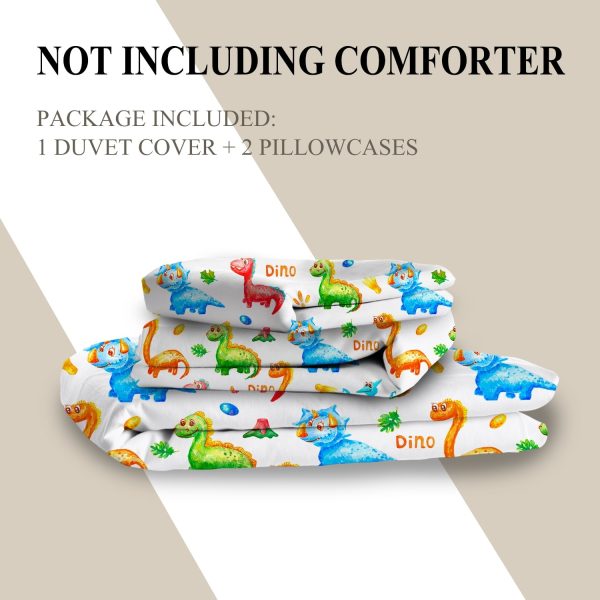 Sleepwish Kid Duvet Cover Boys Twin Bed Cover Set,Dinosaur Bedding Set with 2 Pillowcases No Comforter