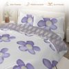 Arightex 3 Pieces Purple Flowers Printed Bedding Duvet Cover Set King for Adults Girls Bedroom Decor - Image 4