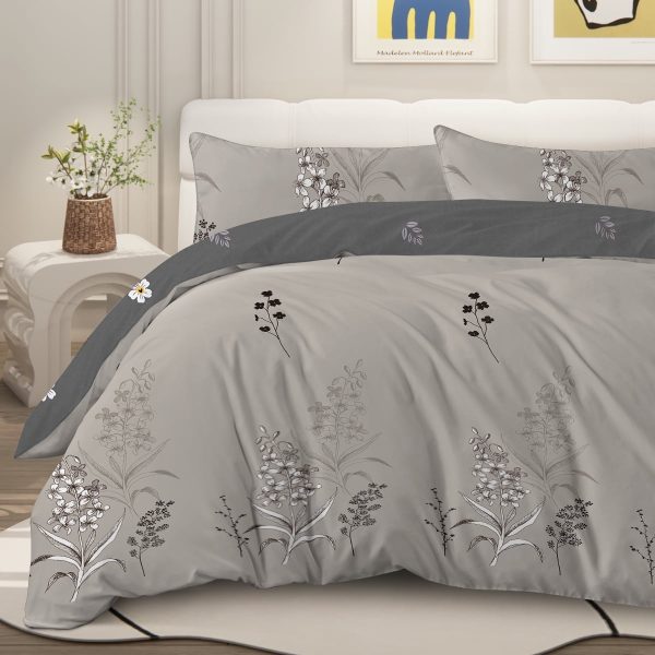 Sleepwish 3 Pieces Colorful Floral Duvet Cover Set Twin for Kids Soft Pink Little Flower Bedding Set