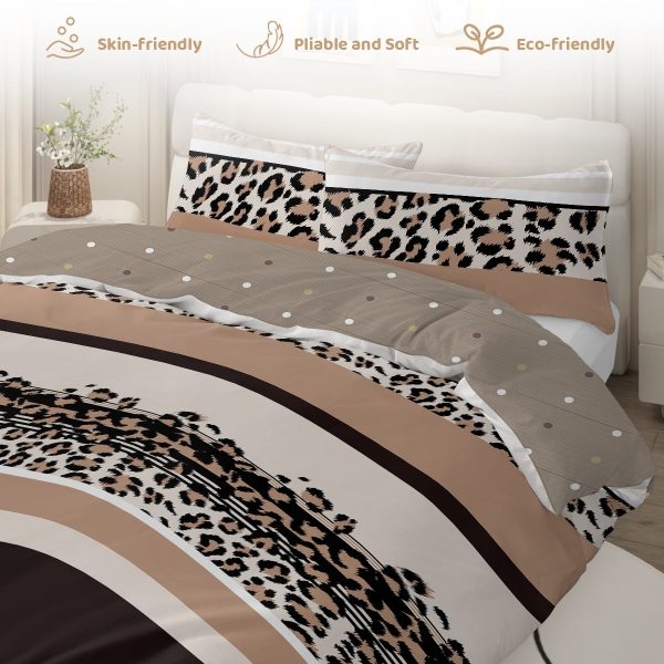 Arightex 3 Pieces Purple Flowers Printed Bedding Duvet Cover Set King for Adults Girls Bedroom Decor