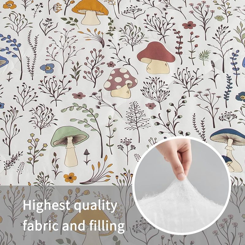 Sleepwish 3 Pieces Mushroom Full Decoration Comforter Set Pastoral Bedding Set - Image 5