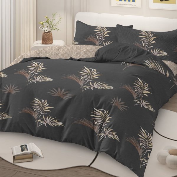 Sleepwish 3 Pieces Retro Stripe Duvet Cover Set Full for Kids Soft Classical Black Grey Bedding Set
