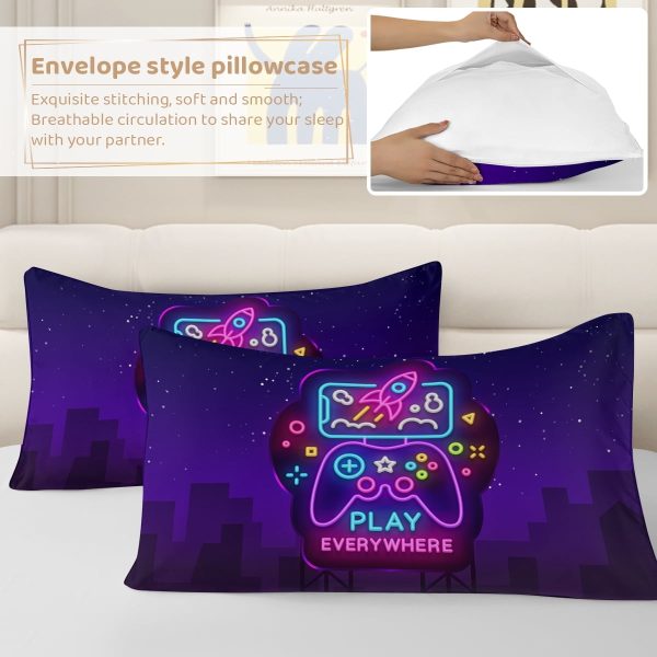 Sleepwish Gaming Twin Duvet Cover for Boys Kids, Games handle Bed Set 3 Piece