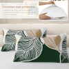 Sleepwish 3 Pieces Broad Leaves Printed Duvet Cover Set King for Adults Soft Bedding Set Green - Image 5