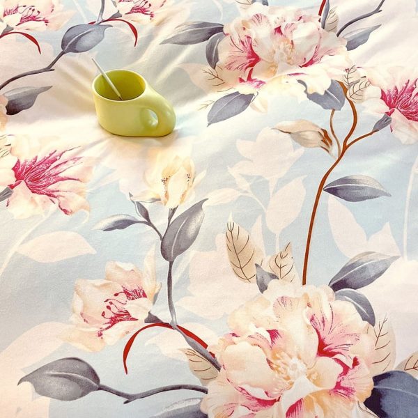 Sleepwish 3 Pieces Colorful Flowers Duvet Cover Set Queen for Teens Soft Bedding Set Pink Green