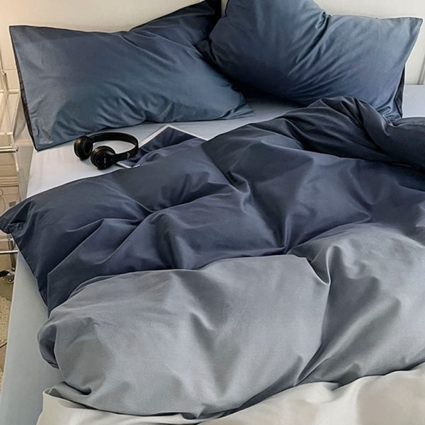 Sleepwish 3 Pieces Gradient Blue Duvet Cover Set King for Adults Soft Bedding Set