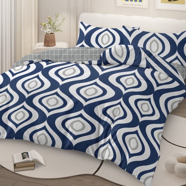 Sleepwish 3 Pieces Retro Stripe Duvet Cover Set Full for Kids Soft Classical Black Grey Bedding Set
