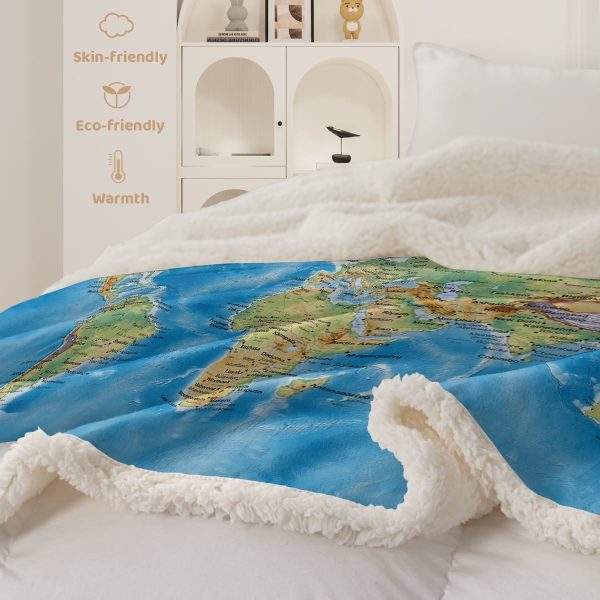 Sleepwish American Parks Sherpa Throw Blanket for Couch National Parks of America Retro Fleece Blanket, 50x60"