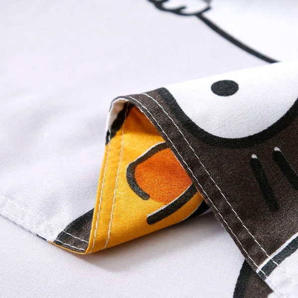 Sleepwish 3 Pieces Gray Lazy Cat Duvet Cover Set Twin for Kids Soft Bedding Set