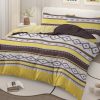 Sleepwish 3 Pieces Geometric Printed Bedding Duvet Cover Set Queen for Kids Brown Yellow Bedroom Decor - Image 2