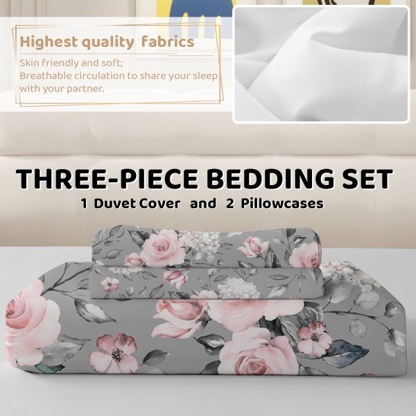 Sleepwish 3pcs Tie Dye Pastel Pink Duvet Cover Set Twin Size for Kids Girls Colorful Marble Bedding Set