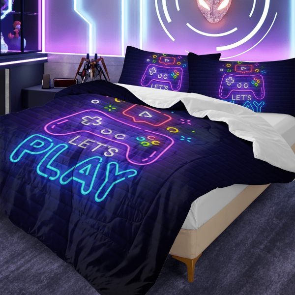 Sleepwish 3 Pieces Gaming Comforter Set for Boys King Bedding Set for Kids Adults Down Alternative