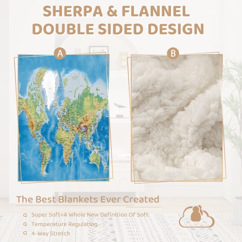 Sleepwish American Parks Sherpa Throw Blanket for Couch National Parks of America Retro Fleece Blanket, 50x60" - Image 11