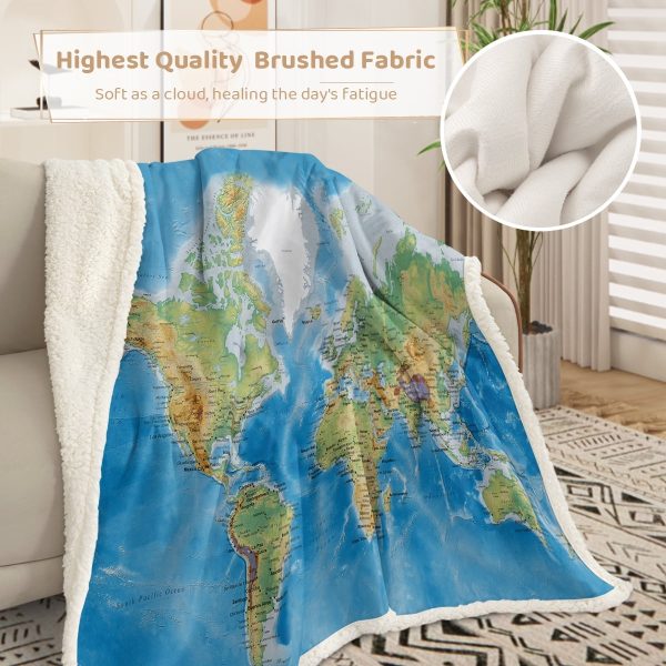 Sleepwish American Parks Sherpa Throw Blanket for Couch National Parks of America Retro Fleece Blanket, 50x60"