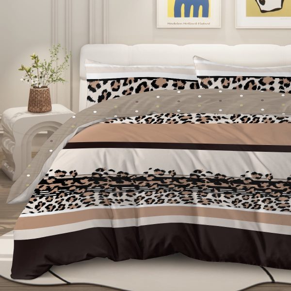 Arightex 3 Pieces Purple Flowers Printed Bedding Duvet Cover Set King for Adults Girls Bedroom Decor