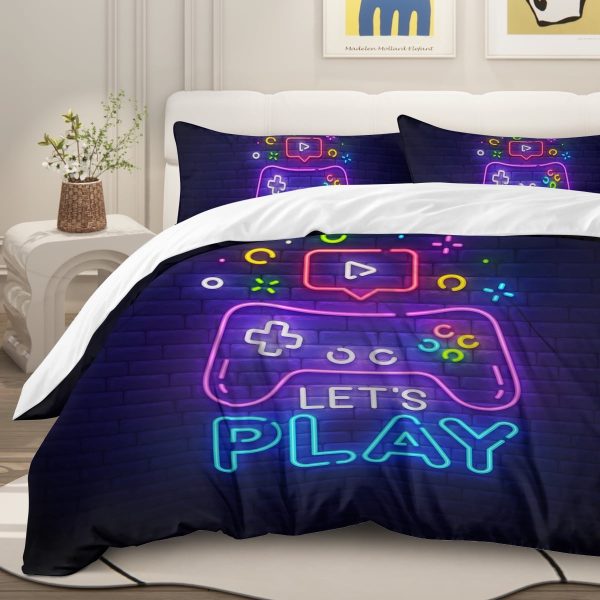 Sleepwish Gaming Twin Duvet Cover for Boys Kids, Games handle Bed Set 3 Piece