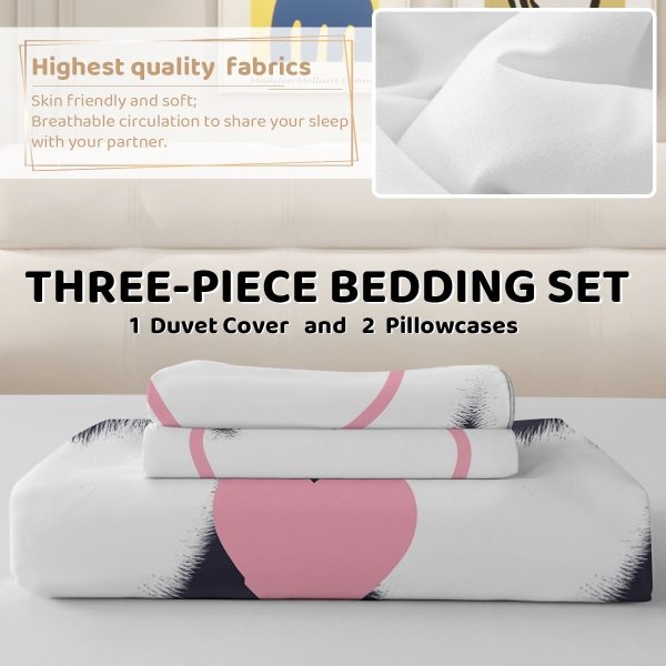 Arightex 3 Pieces Purple Flowers Printed Bedding Duvet Cover Set King for Adults Girls Bedroom Decor