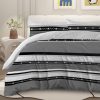 Sleepwish 3 Pieces Retro Stripe Duvet Cover Set Full for Kids Soft Classical Black Grey Bedding Set - Image 2