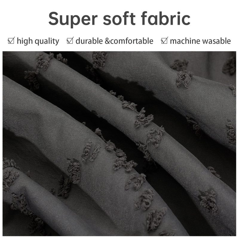Sleepwish 3 Pieces Tufted Duvet Cover Set King Microfiber Soft White Comforter Cover Set - Image 9