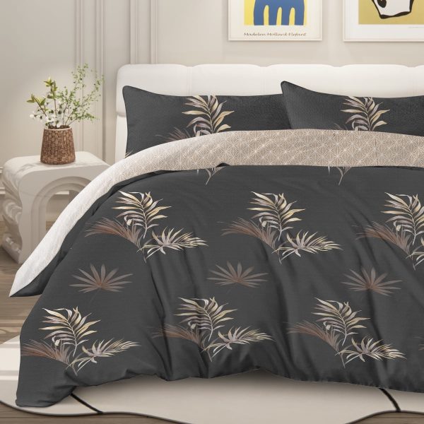 Sleepwish 3 Pieces Retro Stripe Duvet Cover Set Full for Kids Soft Classical Black Grey Bedding Set