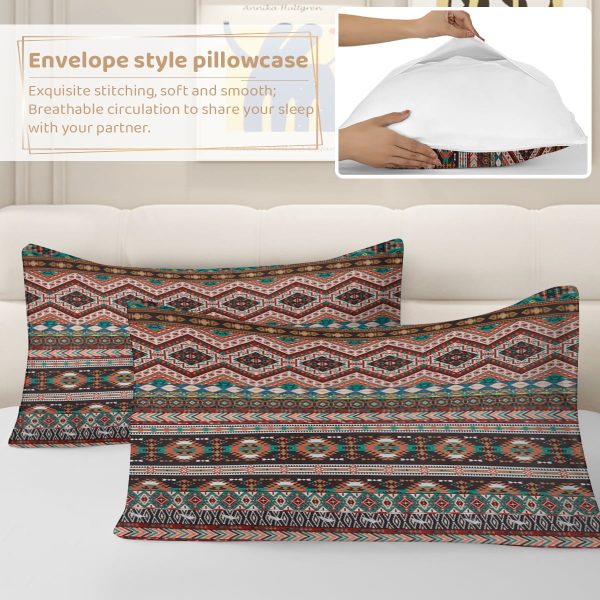 Sleepwish 3 Pieces Bohemian Pattern Bedding Duvet Cover Set Full for Kids Green Bedroom Decor