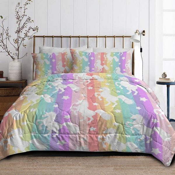 Sleepwish 3 Pieces Unicorn King Comforter Set Soft Bedding Set All Seasons Down Alternative
