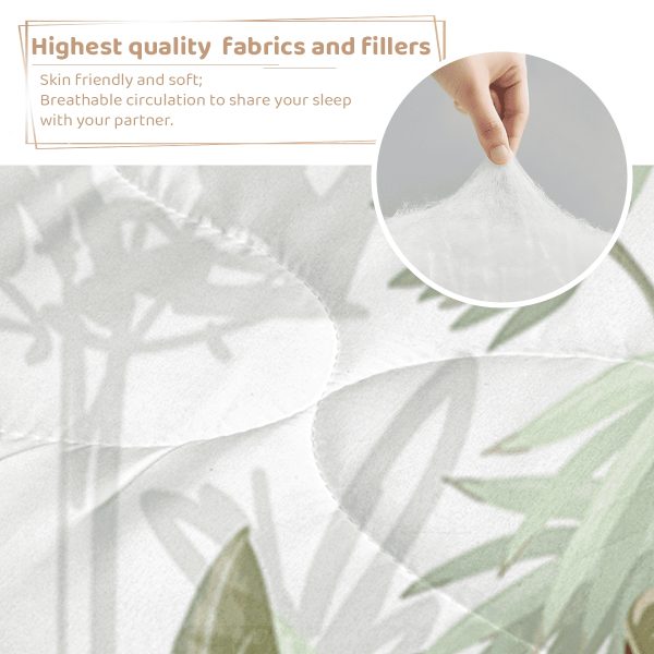 Sleepwish 3 Pieces Coconut Tree Comforter Set Full for Kids Banana Tree Bedding Set Down Alternative