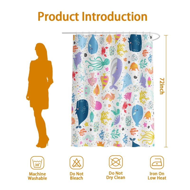 Sleepwish Avocado Waterproof Shower Curtain for Bathroom with 12 Hooks, 72x72" - Image 11
