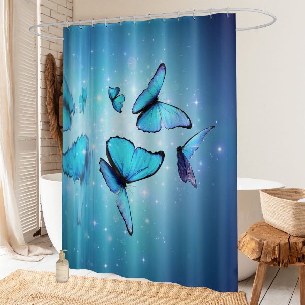 Sleepwish Marine Life Waterproof Shower Curtain for Bathroom with 12 Hooks, 72x72"