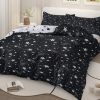 Sleepwish 3 Pieces Black Meteor Shower Printed Bedding Duvet Cover Set Full for Kids Girls Bedroom Decor - Image 2