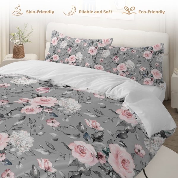 Sleepwish 3pcs Tie Dye Pastel Pink Duvet Cover Set Twin Size for Kids Girls Colorful Marble Bedding Set